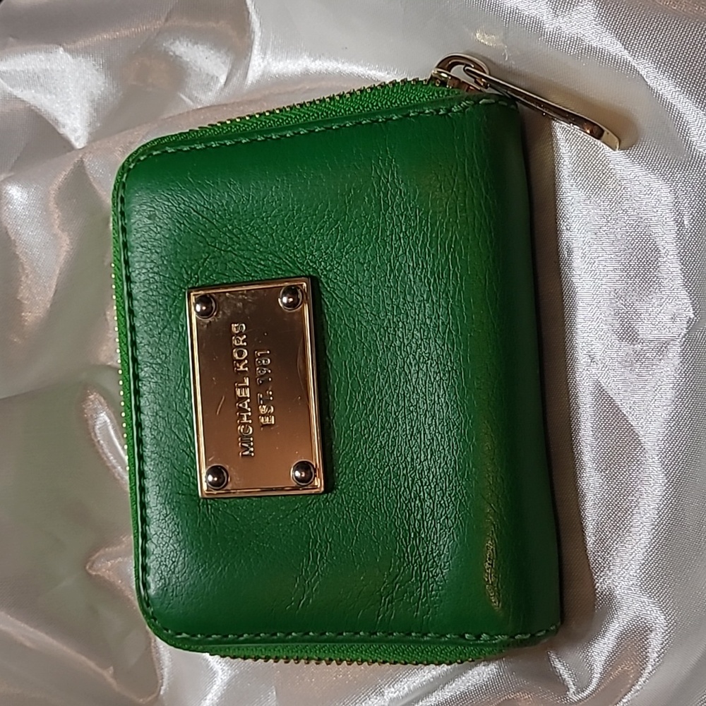 Michael Kors Green Leather Wallet